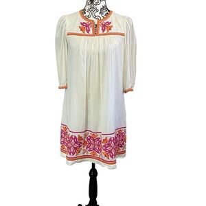 Shoshanna White Embroidered Mini Dress Sz-6